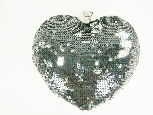 silver beaded clutch. Color: Black Silver