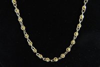 100% GenuineEstate Vtg 14K Gold Flower Cable Link Chain Necklace Free Shipping, Gold Necklace,Gold Chain,Gold Jewelry(China (Mainland))