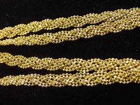100% Genuine 22K Solid Gold BRAIDED/WOVEN BEAD LINK 18&quot; Necklace Free Shipping, Gold Necklace,Gold Chain,Gold Jewelry(China (Mainland))
