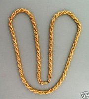 100% Genuine ESTATE 18K WOVEN ROPE &amp; BOX 24 INCH NECKLACE Free Shipping, Gold Necklace,Gold Chain,Gold Jewelry(China (Mainland))