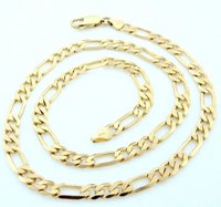 100% Genuine 14K ITALY YELLOW GOLD FIGARO LINK NECKLACE CHAIN 20 1/4 Free Shipping, Gold Necklace,Gold Chain,Gold Jewelry(China (Mainland))