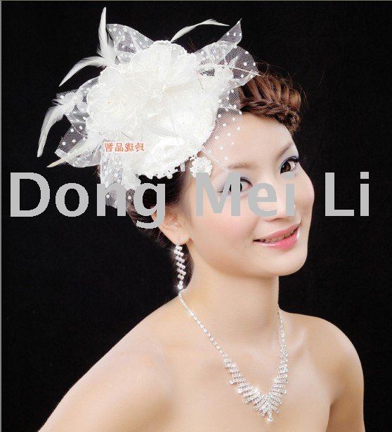 Sweet Lovely ivory feathers Wedding Bridal Accessories Tiaras Hair 