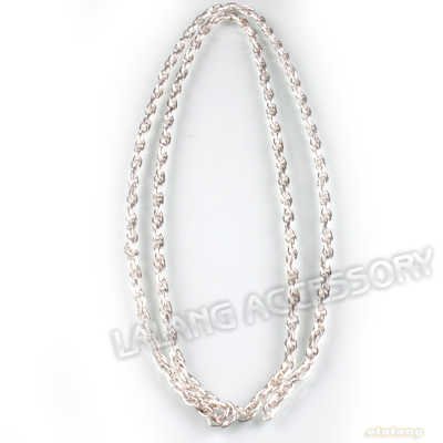 Bulk Jewelry Chain on 15m Wholesale Silver Plated Necklace Chain Iron Hemp Flower Link Chain