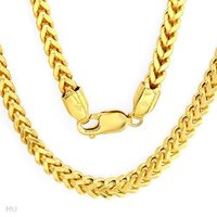 100% Genuine 30&quot; Solid Gold Anaconda Chain Necklace Unisex Free Shipping, Gold Necklace,Gold Chain,Gold Jewelry(China (Mainland))
