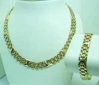 100% Genuine Estate set necklace and bracelet Free Shipping, Gold Necklace,Gold Chain,Gold Jewelry(China (Mainland))