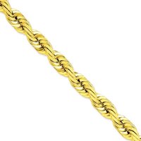 100% Genuine 14K SOLID YELLOW GOLD 10MM D/C ROPE CHAIN 24&quot; NECKLACE Free Shipping, Gold Necklace,Gold Chain,Gold Jewelry(China (Mainland))