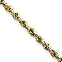 100% Genuine New 14K Gold 5mm Diamond Cut Rope 24&quot; Chain Necklace Free Shipping, Gold Necklace,Gold Chain,Gold Jewelry(China (Mainland))