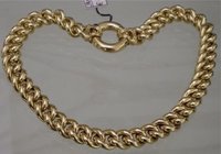100% Genuine 18K YELLOW GOLD CHOKER NECKLACE MADE IN ITALY Free Shipping, Gold Necklace,Gold Chain,Gold Jewelry(China (Mainland))