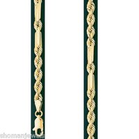 100% Genuine 14k Yellow Gold Figarope Rope Chain Necklace 4mm 22 Free Shipping, Gold Necklace,Gold Chain,Gold Jewelry(China (Mainland))