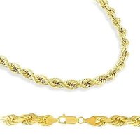 100% Genuine HEAVY 14k Solid Yellow Gold Rope Chain Necklace 6mm 22 Free Shipping, Gold Necklace,Gold Chain,Gold Jewelry(China (Mainland))