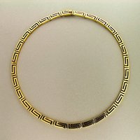 100% Genuine 18K MARIS GREEK KEY 18 1/2 INCH NECKLACE  Free Shipping, Gold Necklace,Gold Chain,Gold Jewelry(China (Mainland))