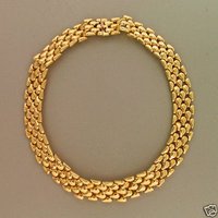 100% Genuine ITALIAN 14K 5 ROW 16 INCH LINK NECKLACE  Free Shipping, Gold Necklace,Gold Chain,Gold Jewelry(China (Mainland))