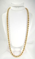 100% Genuine Vintage 14K Yellow Gold Rope 30 inch 55 gram Necklace Free Shipping, Gold Necklace,Gold Chain,Gold Jewelry(China (Mainland))