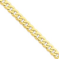 100% Genuine New 14K Gold 6.1mm Solid Flat Curb 22&quot; Chain Necklace Free Shipping, Gold Necklace,Gold Chain,Gold Jewelry(China (Mainland))