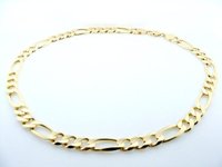 100% Genuine 14K GOLD FIGARO LINK HEAVY NECKLACE CHAIN 82g 19 3/4&quot; Free Shipping, Gold Necklace,Gold Chain,Gold Jewelry(China (Mainland))