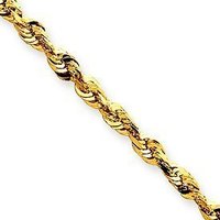 100% GenuineNew 14K Gold 4.3mm Diamond Cut Rope 24&quot; Chain Necklace Free Shipping, Gold Necklace,Gold Chain,Gold Jewelry(China (Mainland))