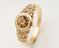 24K 24CT Solid Yellow Gold Natural Amber Diamond Ring K105(stamped 24k) Women Jewelry.Gold Ring,Fine Ring,Diamond Ring,(China (Mainland))