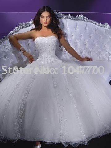 Free Shipping wholesale retail Hot Sale White Bridal Wedding gown Prom ball