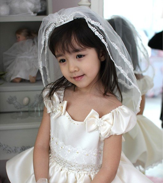 Children Mantilla Headband wedding veil flower girl 39s accessories