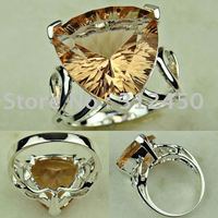 Suppry 5PCS joyas al por mayor de piedras preciosas joyas de plata morganita anillo libre LR0713 envío (China (continental))