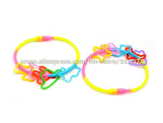 Rings  Kids on Stretchy Wristbands With Shaped Rubber Bands Glow In Dark For Kids