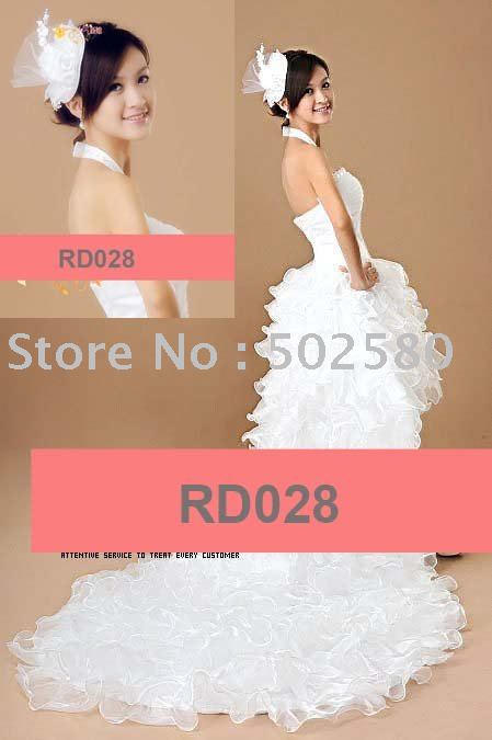 RD028 Big trailing elegant white wedding gown US 5773 US 5979 piece
