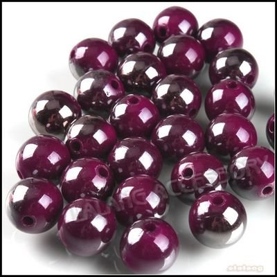 Fashion Jewelry on Round Dark Purple Plastic Beads Straight Hole Fit Jewelry Diy 110696