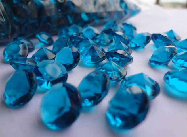 FREE SHIPPING400pcs 4 Carat 10mm TEAL BLUE Diamond Confetti Wedding 