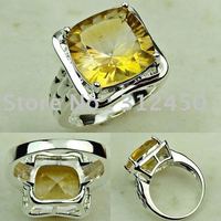 Las ventas de última moda de joyería de plata topacio místico anillo de piedras preciosas joyas de envío gratis a LR0158 (China (continental))