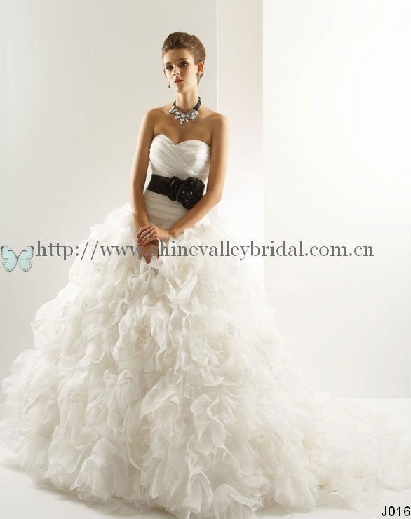 puffy black and green wedding dresses