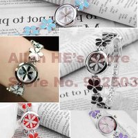 Dial de la flor y la correa de reloj de flores, románticas Watch artística de diseño de moda + envío gratuito (China (continental))