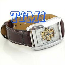 FASHION men s white hollow cross automatic mechanical wristwatch