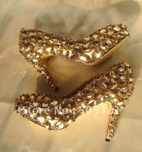 XPS160 free shipping Sparkle crystal diamond high heel ladies wedding shoes 
