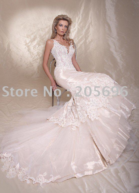 2011New Blue with White Gauze Wedding Dress Bride Gown US US 