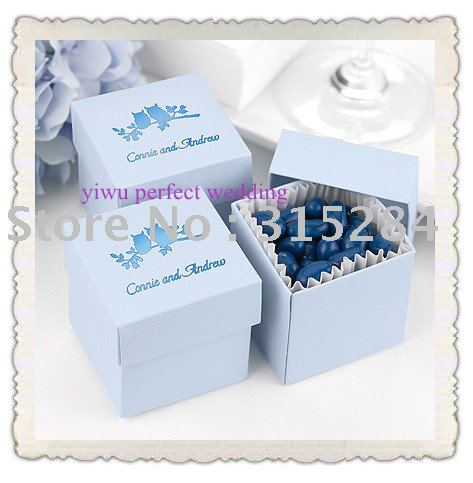 Hot 2PC Baby Blue Wedding Favor Candy Boxes XY115g 