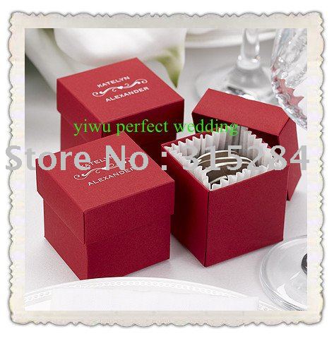 Hot 2PC Red Wedding Favor Candy Boxes XY115g US 568 US 695 lot