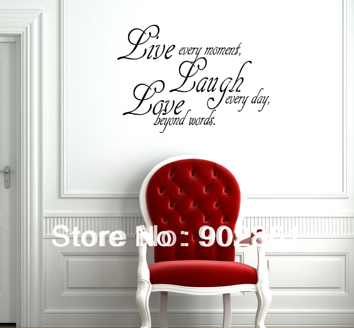 Wall Stickers Quotes on Funlife  1 Piece Wall Sticker Dropship Live Laugh Love Vinyl Wall