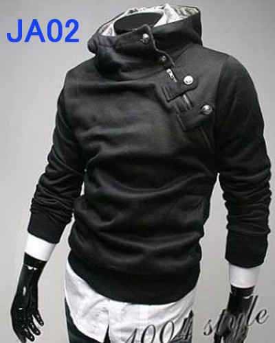  Fashion Trends  Cheap Prices on Men Sweater Fur Collar Diagonal Zipper Hooded Suede Fashion Trends