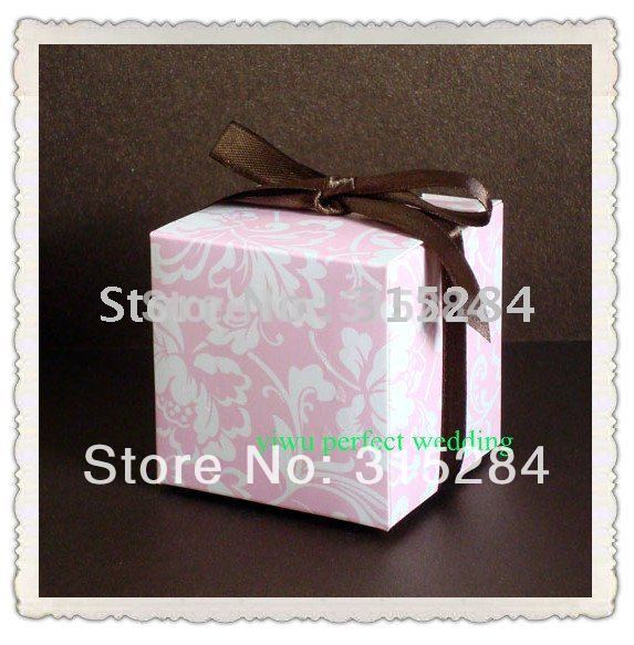 HOT PinkwWhite Damask Wedding Favor Boxes XY115J US 611 US 716 lot