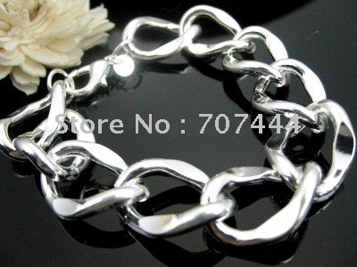 Chunky Sterling Silver Jewelry on Wholesale New Sterling Silver 925 Chunky Oval Link Chain Bracelet 7