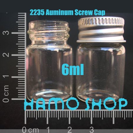 Glass Bottle Threaded Aluminum Cap Oil Clear High Borosilicate Vial Wishing