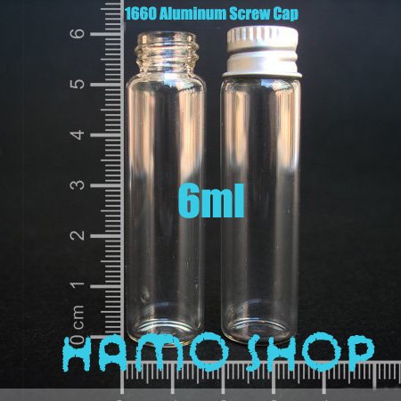 Glass Bottle Threaded Aluminum Cap Oil Clear High Borosilicate Vial Wishing 
