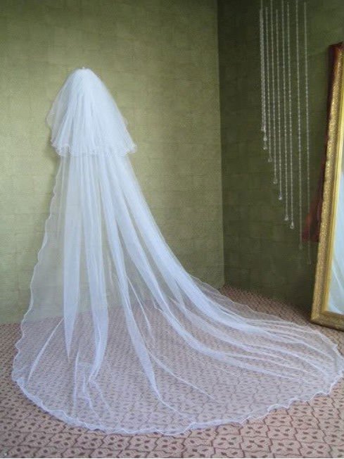 free shipping two Layer white ivory wedding veils bridal veil veil with 