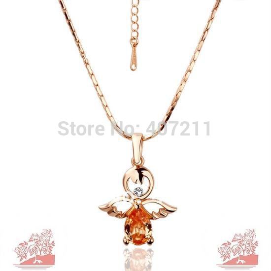  Gold Necklace on Wholesale 18k Gold Heart Necklace Free Shipping Kn005 In Necklaces