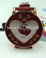 Envío gratis por mayor Nueva piel de cristal reloj, reloj de cuarzo, reloj de pulsera, reloj dama (China (continental))