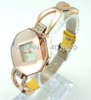 Envío gratis por mayor Nueva piel de cristal reloj, reloj de cuarzo, reloj de pulsera, reloj dama (China (continental))