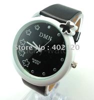 Envío gratis por mayor Nueva cuero flor Watch, reloj de cuarzo, reloj de pulsera, reloj dama (China (continental))