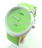 Envío gratis por mayor Nueva cuero flor Watch, reloj de cuarzo, reloj de pulsera, reloj dama (China (continental))