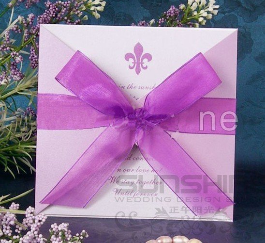 invitation card wedding cards ZS099 purple color wedding card 