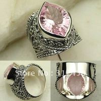 Suppry plata joyería de moda topacio rosa anillo de piedras preciosas joyas de envío gratis a LR0139 (China (continental))